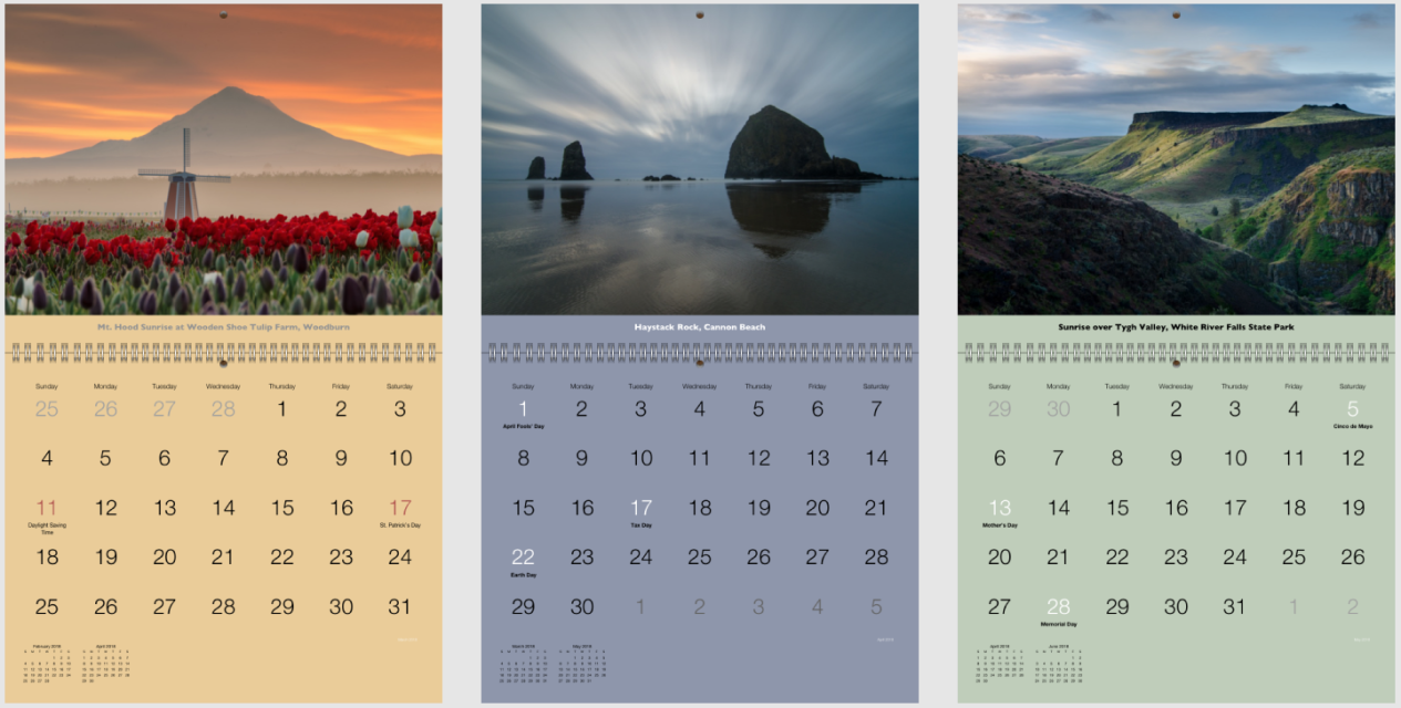 Oregon State Calendar Printable Template Calendar